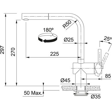 Кухонный сенсорный смеситель с выносным изливом Franke Atlas Neo Sensor, (115.0625.523) Нержавеющая сталь