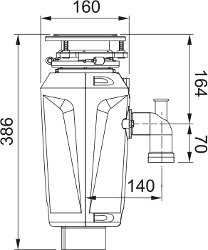 Подрібнювач харчових відходів Franke Elite Slimline SLIM 100 (134.0715.095) потужність 1 к.с., магнітний обід