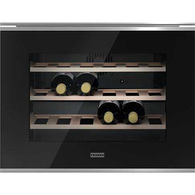Встраиваемый холодильник для вина Franke FMY 24 WCR XS (131.0669.345) Нержавеющая сталь - Черное стекло
